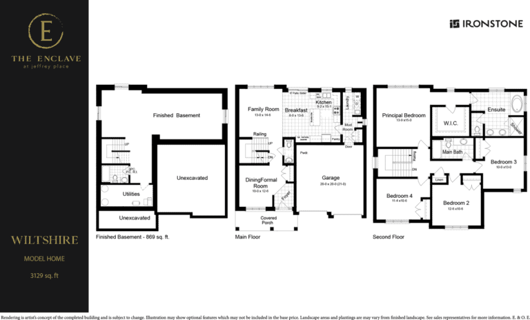 Wiltshire Model Home Floor Plan at The Enclave - Ironstone Built