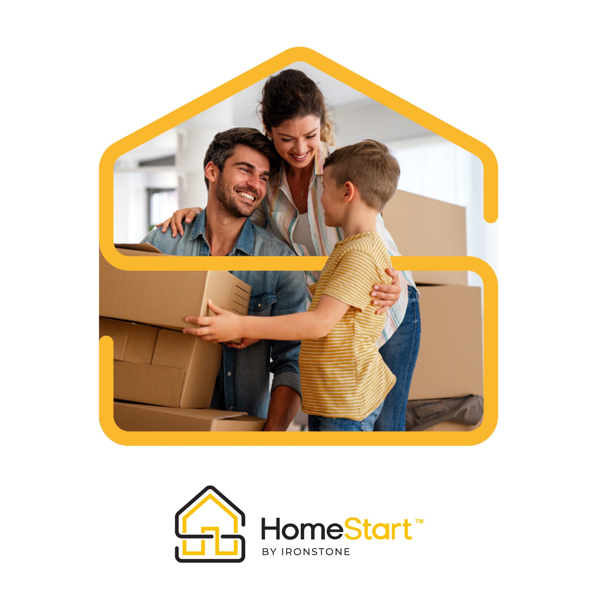 New couple and son moving into their new Irosntone home